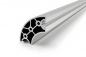 Preview: Aluminum profile R40 / 80 90 ° Slight groove 8 I-type